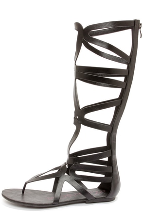 Cute Gladiator Sandals - Black Sandals - Caged Gladiator Sandals - 54 ...