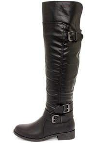 Madden Girl Chrysler Black Over the Knee Boots