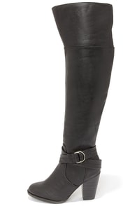 Bootsy Columns Black Over the Knee Boots