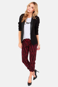 Obey Lola Black and Burgundy Print Sweatpants