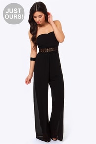 LULUS Exclusive Advanced Romance Black Lace Jumpsuit