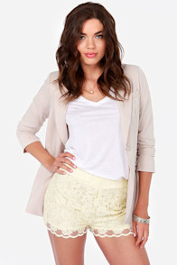 Dreamy Affair Cream Lace Shorts
