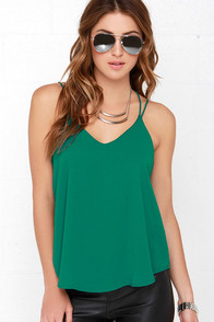 Fly By Birdie Emerald Green Tank Top