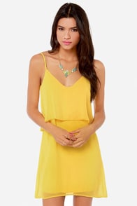 Tier, There, and Everywhere Yellow Dress
