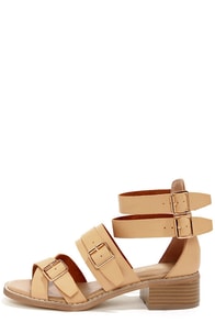 Wanted Kingdom Natural Strappy Sandals