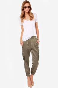 Dex Freight Date Khaki Green Harem Pants