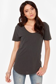 RVCA Label Pippi Washed Black Tee