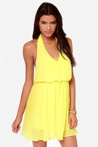 Sunshine of Your Love Yellow Halter Dress