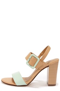City Classified Care Mint and Natural High Heel Sandals