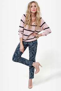 Jauqard-ian Angel Blue Jaquard Pants