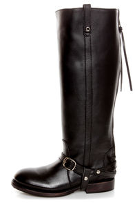 Zigi Girl Bandit Black Belted Knee High Riding Boots