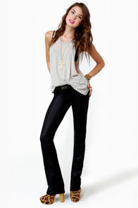 Level 99 Sash Slim Boot Cut Black Jeggings