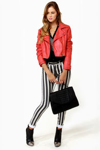 Lucca Couture Escape from Alcatraz Striped Skinny Jeans