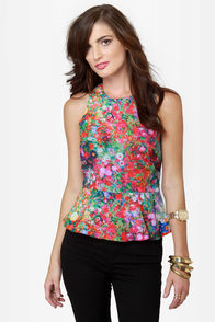 Floral Plans Sleeveless Floral Print Top