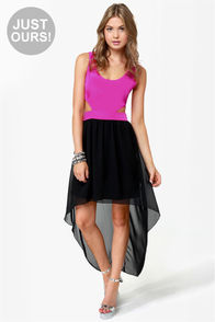 Get My Drift Fuchsia and Black Dress