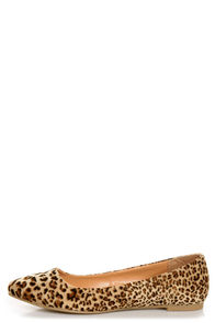 City Classified Sadler Tan Cheetah Pointed Flats