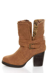 Qupid Rosdale 11 Camel Tapestry Convertible Boots