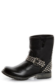 Steve Madden Fraankie Black Studded Ankle Boots