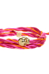 Skull\'s Out for Summer Pink and Orange Friendship Bracelet