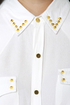 Into the Sunset Studded White Button-Up Top
