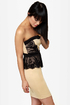 Round of Applause Strapless Beige Dress