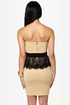 Round of Applause Strapless Beige Dress