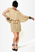Dazzling Dame Beaded Beige Dress