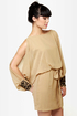 Dazzling Dame Beaded Beige Dress