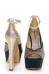 Michael Antonio Rowland Rose Gold Rhinestone Platform Heels
