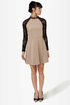 Strike of Midnight Beige Lace Dress