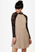 Strike of Midnight Beige Lace Dress
