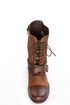 Naughty Monkey Stomper Tan Lace-Up Cap-Toe Combat Boots