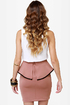 Quarterly Report Mauve Peplum Skirt