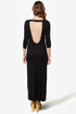 Down to There Backless Black Maxi Dress
