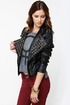 Moto Maven Studded Black Vegan Leather Jacket