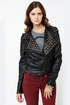 Moto Maven Studded Black Vegan Leather Jacket