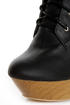 Fahrenheit Lolita 03 Black Lace-Up Cutout Wedge Booties