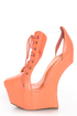 Privileged Jovana Coral Cutout Lace-Up Heelless Platforms