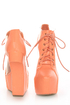 Privileged Jovana Coral Cutout Lace-Up Heelless Platforms