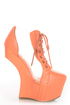 Privileged Jovana Coral Cutout Lace-Up Heelless Platforms