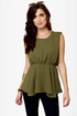 Swoop Ba-Doop Olive Green Top