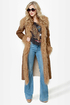BB Dakota Blinda Brown Faux Fur Trim Coat