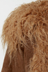 BB Dakota Blinda Brown Faux Fur Trim Coat