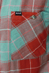 Hurley Wilson Turquoise and Red Flannel Plaid Top