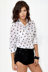 Hurley Wilson Ivory Polka Dot Button-Up Top