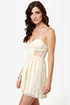 Lost Violet Cream Glitter Lace Dress
