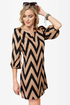 Continental Shift Black and Tan Shift Dress