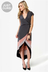 Perfect Pitch Grey High-Low Wrap Dress