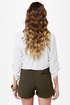 Hip to the Zip Olive Green Shorts