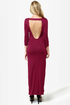 Down to There Backless Burgundy Maxi Dress